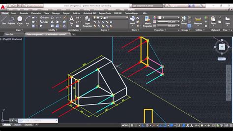 Desenho Técnico no AutoCAD Vistas Ortogonais Planos inclinados