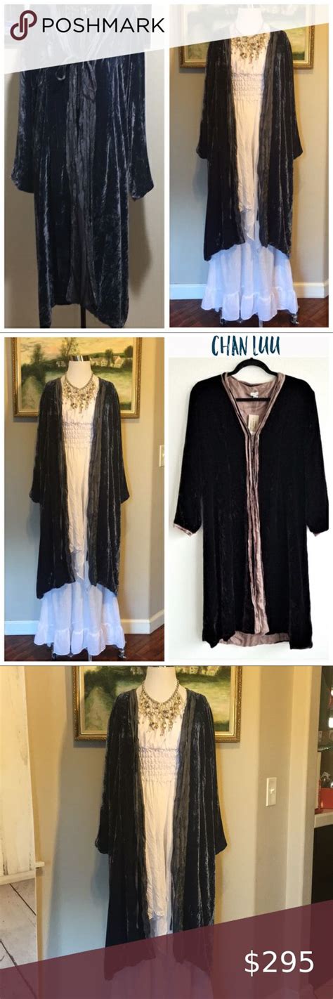 Chan Luu Blue Crushed Velvet Duster Clothes Design Blue Crush