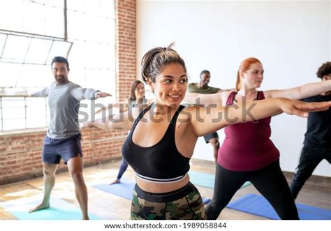 Diverse Group People Yoga Gym Royalty-Free Images, Stock Photos ...