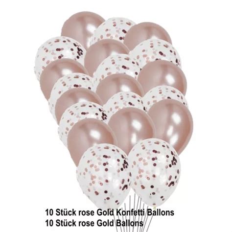 20 TLG DEKO Set Konfetti Luftballons Helium Set Hochzeit Geburtstag