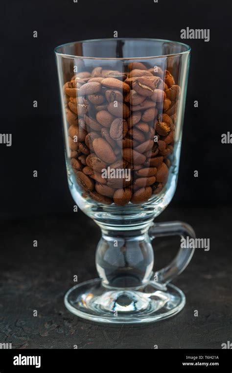 Coffee Beans In Glass Goblet Stock Photo Alamy