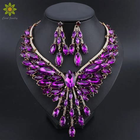 Crystal Bridal Jewelry Sets Wedding Party Costume Accessory Indian