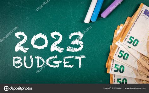 2023 Budget Euro Money Colorful Pieces Chalk Chalkboard Background ...