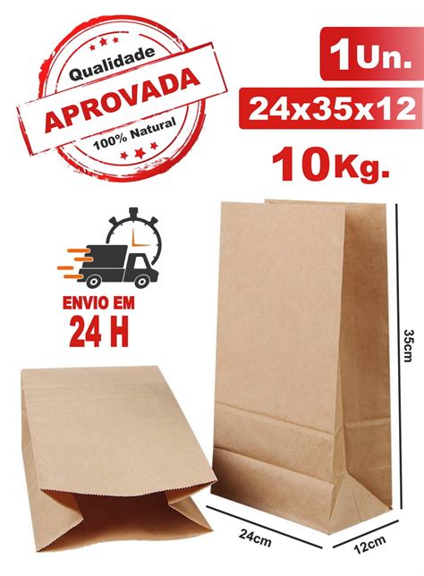 Saco De Papel Kraft Sos Para Delivery Liso M Un Elo