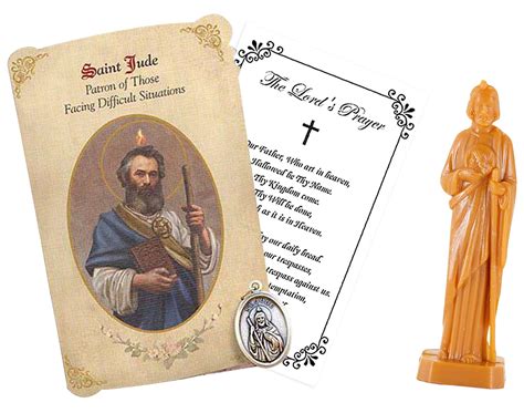 Buy Mini St Jude Statue - St Jude Prayer Card with Medal, The Lord's ...