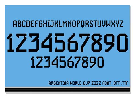 Argentina World Cup Jersey Font Oft Ttf Etsy