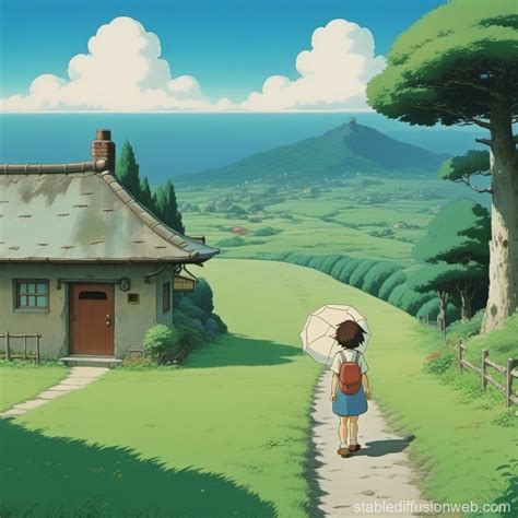 Studio Ghiblis Retro Open Landscape Adventure Stable Diffusion Online