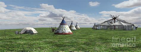 Native American Village Digital Art by Design Windmill - Pixels