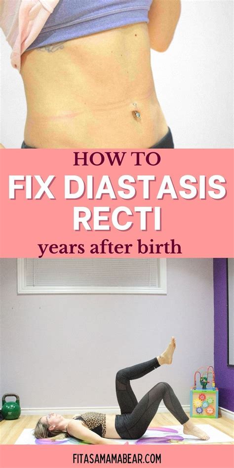 A Woman Doing Yoga Poses With The Words How To Fix Diastasis Recti