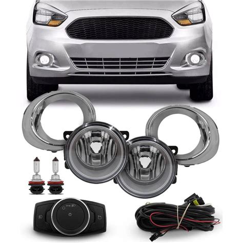 Kit Farol Milha Completo Ford Ka2019 Botao Mod Original Auxiliar