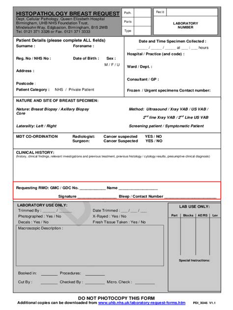 Fillable Online Histopathology Request Form Fill Online Printable