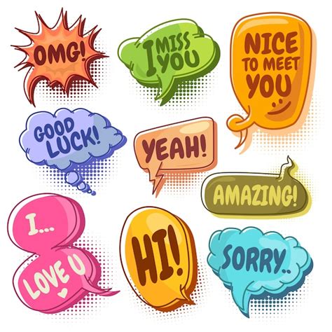 Premium Vector Collection Of Colorful Speech Bubbles Vector With