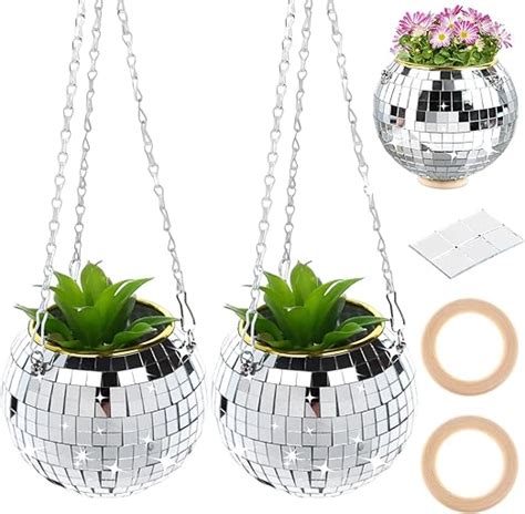 Luofur Packs In Disco Ball Planter With Chain Disco Ball Plant