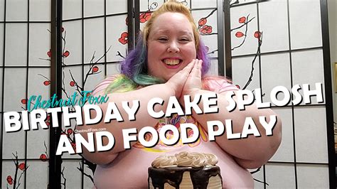 Birthday Cake Sploshing Sitting And Food Play Cute Bbw Submissive Chestnut Foxx Clips Sale