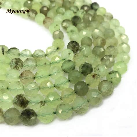 8mm 5strands Lot Natural Faceted Green Prehnites Quartz Spacer Round