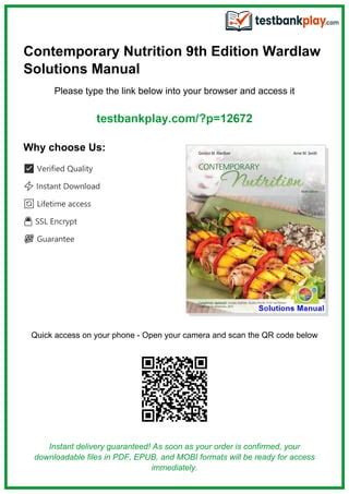 Contemporary Nutrition 9th Edition Study Guide