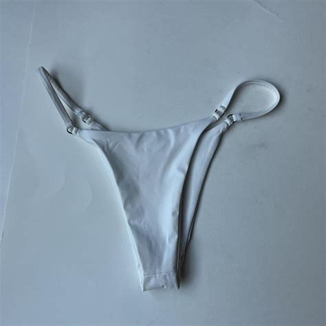 Frankie S Bikinis Sara Thong Bikini Bottoms In White Depop