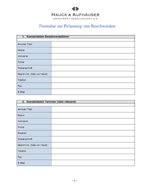 Ausf Llbar Online Haig Formular Zur Erfassung Von Beschwerden Haiglu