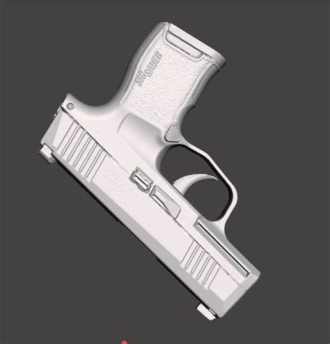 STL File SIG SAUER P365 Real Size 3D PISTOL MOLD OBJ Template To