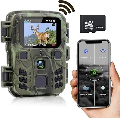 RecorCam Caméra de Chasse WiFi Bluetooth 24MP 1296P avec Vision