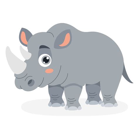 Cartoon Illustration Of A Rhinoceros 13539405 Vector Art at Vecteezy