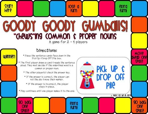 Noun game Common And Proper Nouns, Common Nouns, Noun Anchor Charts, Noun Games, Nouns And Verbs ...