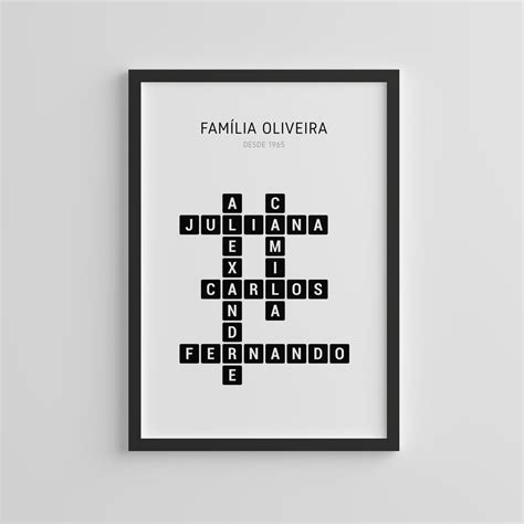 Quadro De Palavras Cruzadas Preto Cruzadinhas Colecione Elo