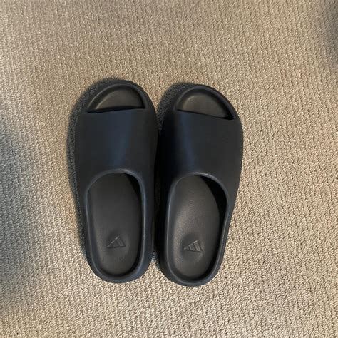 YZY SLIDES ONYX SIZE 11 #yeezy #slides #yeezyslides... - Depop