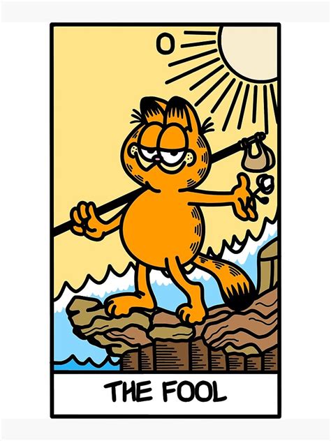 The Fool Tarot Card But It S Garfield Sticker Art Print For Sale By