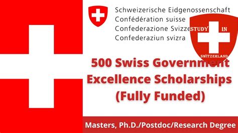 Swiss Government Excellence Scholarships Fully Funded