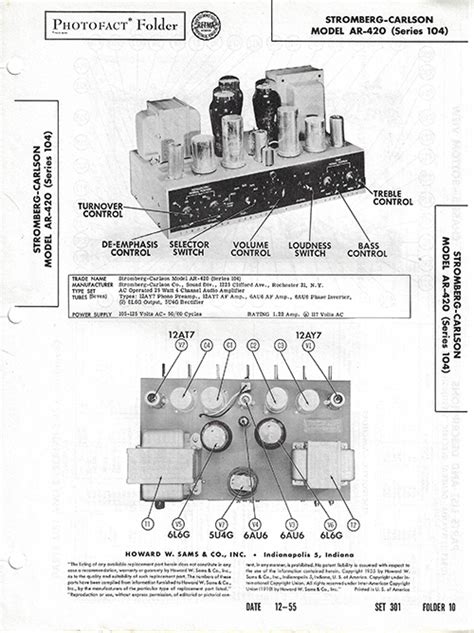 Stromberg Carlson AR 420 Series 104 Photofact Schematic Set 301