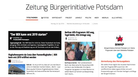 Bürgerinitiative Schützt Potsdam e V BI ist wieder aktiv