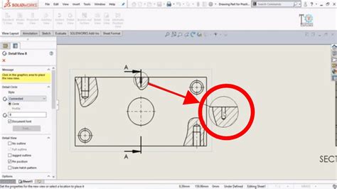 How To Add Detailed View In Solidworks Drawings Youtube