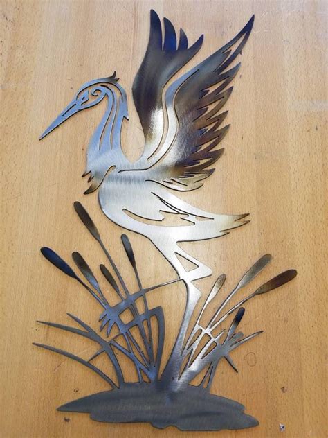 Heron Metal Wall Art Plasma Cut Sign Decor Gift Idea Etsy Metal Art