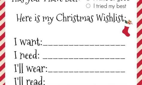 Dear Santa Printable Wishlist With Images Santa Wish Within Secret