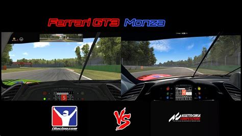 Iracing Vs Assetto Corsa Competizione Ultra Settings Monza Ferrari