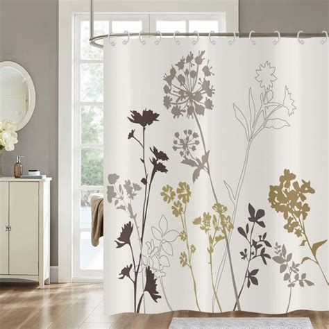 Rideau De Douche Fleurs 165x180 Silhouette Pissenlit Rideau De Douche