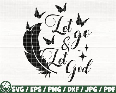 Let Go And Let God Svgepspngdxfpdf Feather Clipart Etsy Let