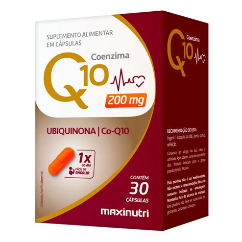 Coenzima Q10 200mg Qual A Melhor - Coenzima Q10 200mg Maxinutri com 30 Cápsulas - Drogaria Araujo