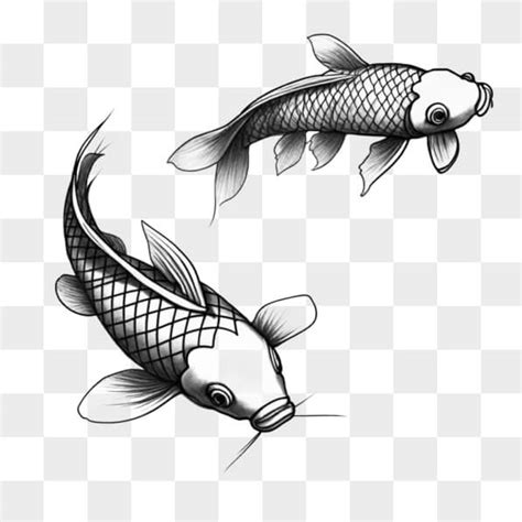 Download Black and White Koi Fish Drawing Sketches Online - Creative ...