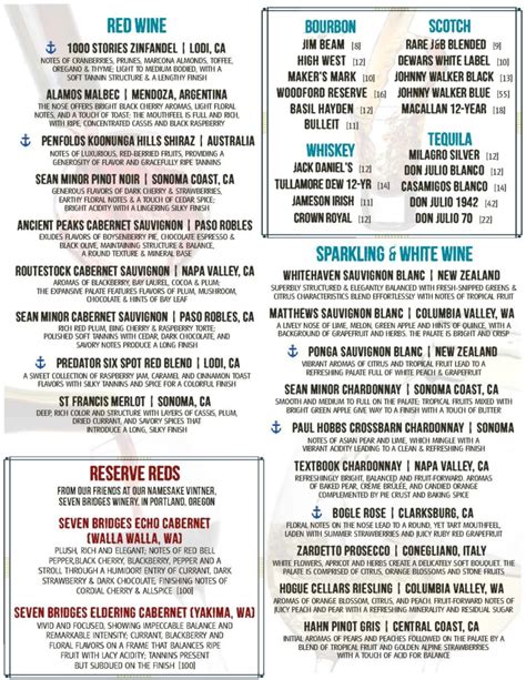 Menu | The Dock Bar & Grill