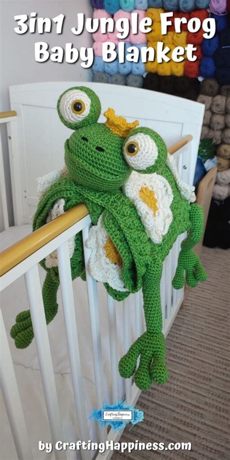 Crochet 3in1 Jungle Frog Baby Blanket Crafting Happiness