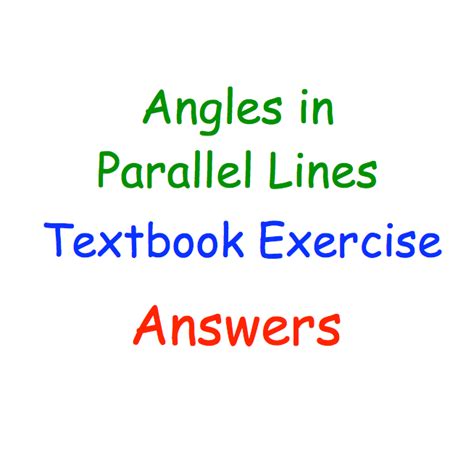 Angles In Parallel Lines Textbook Answers Corbettmaths Worksheets