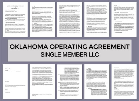 Oklahoma Operating Agreement ︱template ︱LLC ︱instant Download ︱single