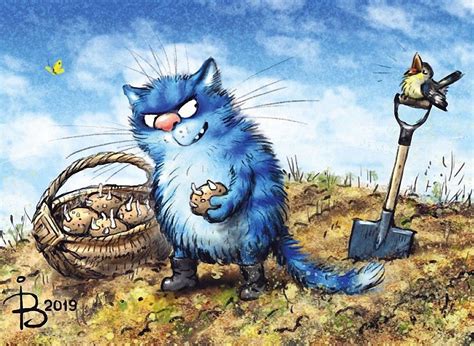 Открытки синие коты (50 фото)