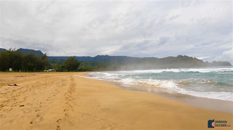 Hanalei Beach Park is located on the north shore of Kauai, Hawaii