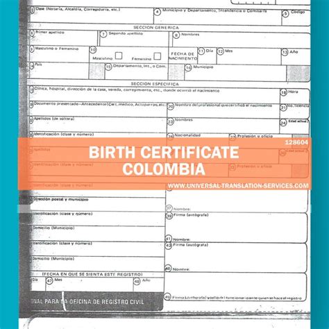 Birth Certificate From Colombia Of 100 Uscis Acceptance