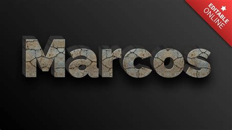 Marcos 3D Textura Piedra Generador De Efectos De Texto