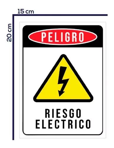 Señalética Adhesiva De Peligro Riesgo Eléctrico 20x15cm 3u 4 850 en