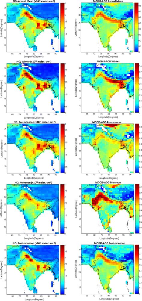 Mean Annual And Seasonal Spatial Distributions Of Omi No